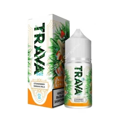 Жидкость для вейпа TRAVA SALT Клубника-банан-молоко-лед 30 мл оптом