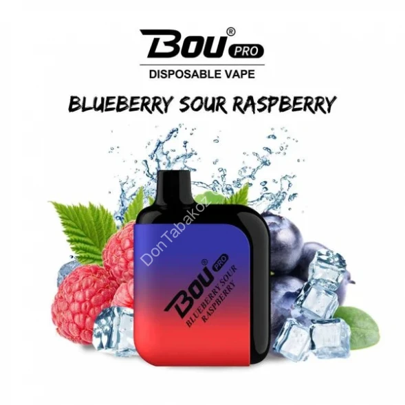 Электронная сигарета Bou pro mini 600 blueberry sour raspberry оптом    